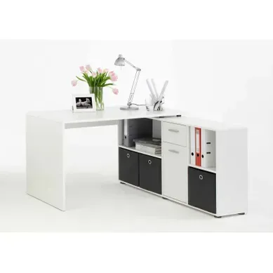 Bureau D'angle Réversible "oxela" 135cm Blanc Bureau D'angle Réversible "oxela" 135cm Blanc