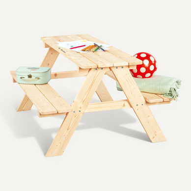 Ensemble De Table Et Bancs « nicki Für 4 », Nature Ensemble De Table Et Bancs « nicki Für 4 », Nature