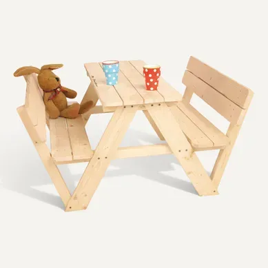 Ensemble De Table Et Bancs « nicki Für 4 Mit Lehne », Nature Ensemble De Table Et Bancs « nicki Für 4 Mit Lehne », Nature
