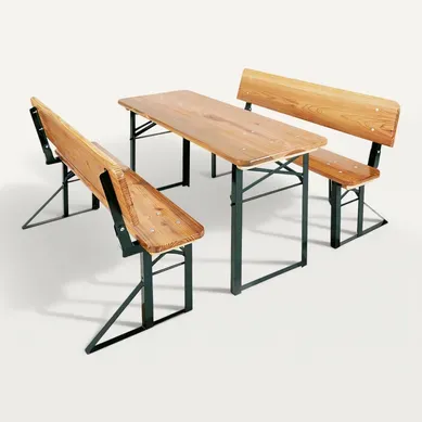 Ensemble De Table Et Bancs « sepp Mit Lehne », à 3 Éléments Ensemble De Table Et Bancs « sepp Mit Lehne », à 3 Éléments