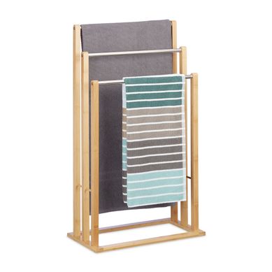 Porte-serviettes Sur Pied 3 Bras Bambou Porte-serviettes Sur Pied 3 Bras Bambou