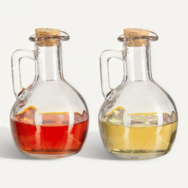 4x Bouteilles Huile Et Vinaigre En Verre 4x Bouteilles Huile Et Vinaigre En Verre