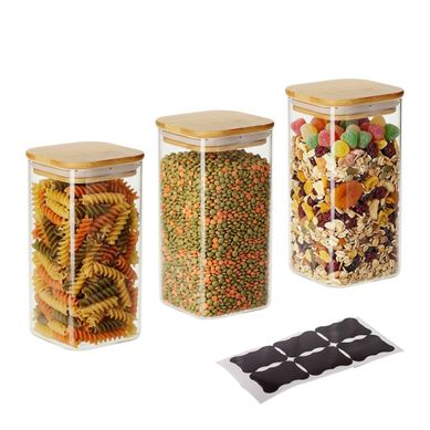 Lot 3 Bocaux En Verre 1500 Ml, Couvercle