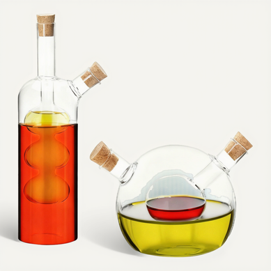 Lot 2 Flacons 2-en-1 Huile Et Vinaigre Lot 2 Flacons 2-en-1 Huile Et Vinaigre