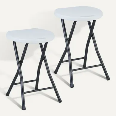 Tabouret De Jardin Pliant En Lot De 2