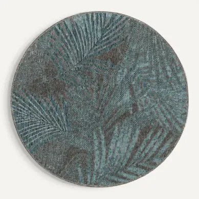 Tapis D'extérieur Et Intérieur Rond Cleo Bleu  120 Cm Rond