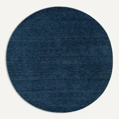 Tapis De Laine Jamal Bleu  120 Cm Rond