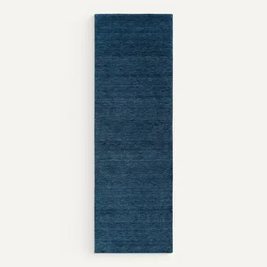 Tapis De Laine Jamal Bleu 80x300 Cm