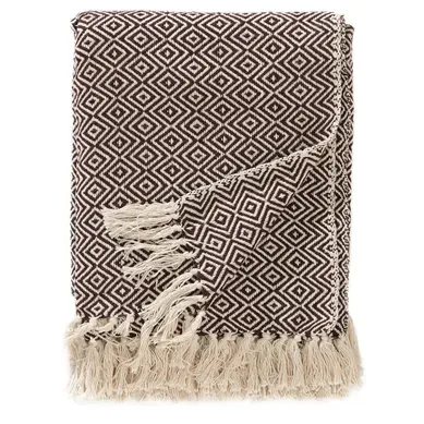 Plaid En Coton Jasmin Marron 125x150 Cm