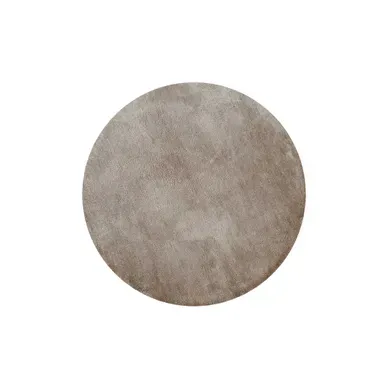 Tapis De Bain 90 Rd. Doux Beige Sable Uni Joris