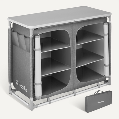 Armoire De Camping Deluxe Avec Structure En Aluminium Et 6 Compartiments Deluxe En Aluminium Gris Armoire De Camping Deluxe Avec Structure En Aluminium Et 6 Compartiments Deluxe En Aluminium Gris