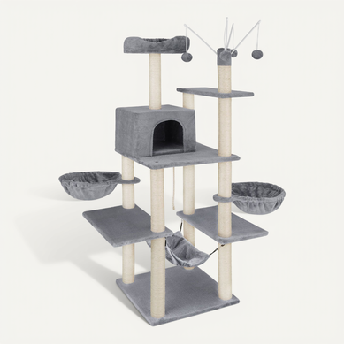 1 Arbre À Chat Lilou En Sisal, Mdf Gris 1 Arbre À Chat Lilou En Sisal, Mdf Gris