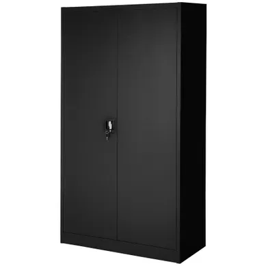 Armoire Métallique 5 Niveaux En Acier Noir 90x40x180 Cm 4 étagères Réglables - Verrouillable