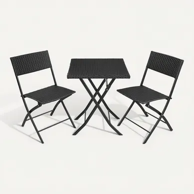 Salon De Jardin Noir  45 X 54.5 X 81 Cm