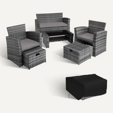 Salon De Jardin Gris 129 X 68.5 X 75 Cm Salon De Jardin Gris 129 X 68.5 X 75 Cm