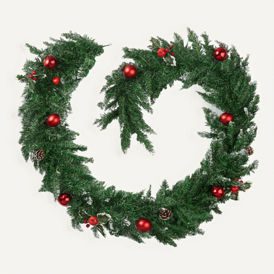 1 Guirlande De Noël En Polychlorure De Vinyle Rouge/vert 1 Guirlande De Noël En Polychlorure De Vinyle Rouge/vert