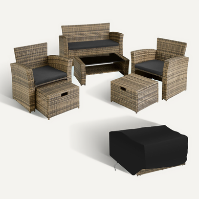 Salon De Jardin Marron Naturel 129 X 68.5 X 75 Cm Salon De Jardin Marron Naturel 129 X 68.5 X 75 Cm