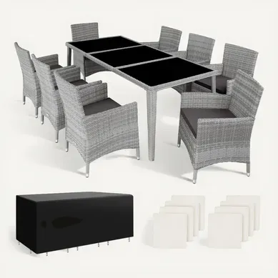 Salon De Jardin Gris Clair  59 X 57 X 86 Cm