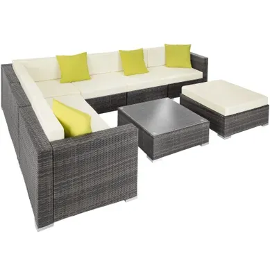 Canapé De Jardin Lounge En Rotin Gris 74 X 74 X 36 Cm Canapé De Jardin Lounge En Rotin Gris 74 X 74 X 36 Cm