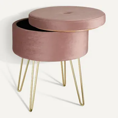 1 Tabouret Avec Espace De Rangement Ava En Bois Mdf Rose 1 Tabouret Avec Espace De Rangement Ava En Bois Mdf Rose