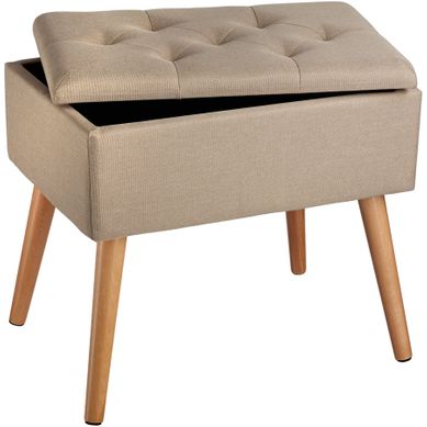 Banc Avec Coffre De Rangement Aspect Lin Ranya En Bois Mdf Sable Banc Avec Coffre De Rangement Aspect Lin Ranya En Bois Mdf Sable