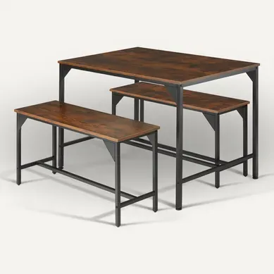 1 Ensemble Chaises De Salle À Manger Bolton En Bois Mdf Bois Foncé Industriel, Rustique 1 Ensemble Chaises De Salle À Manger Bolton En Bois Mdf Bois Foncé Industriel, Rustique