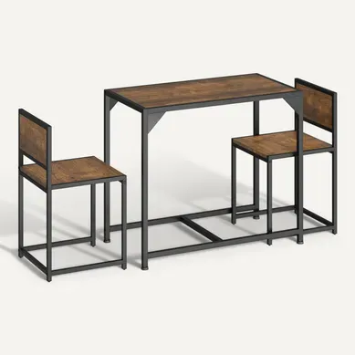 1 Ensemble Chaises De Salle À Manger Milton En Panneau Aggloméré Bois Foncé Industriel, Rustique 1 Ensemble Chaises De Salle À Manger Milton En Panneau Aggloméré Bois Foncé Industriel, Rustique