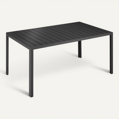 Table De Jardin Design Moderne Aluminium Noir 150x90x74,5cm Pieds Réglables Hauteur Table De Jardin Design Moderne Aluminium Noir 150x90x74,5cm Pieds Réglables Hauteur