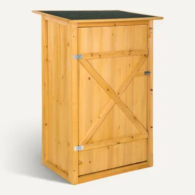 1 Armoire De Jardin Avec Toit Plat Taman En Bois Marron 1 Armoire De Jardin Avec Toit Plat Taman En Bois Marron