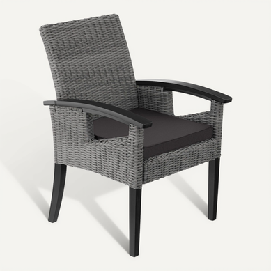 Chaise En Rotin Rosarno En Polyéthylène, Bois Gris Chaise En Rotin Rosarno En Polyéthylène, Bois Gris