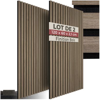 Panneaux Acoustiques Sonic Wall En Bois Mdf Chêne Foncé