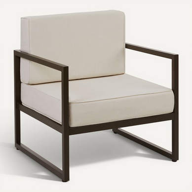 Par Pièce Fauteuil De Jardin Comosa En Acier Enduit De Poudre Marron/beige Par Pièce Fauteuil De Jardin Comosa En Acier Enduit De Poudre Marron/beige