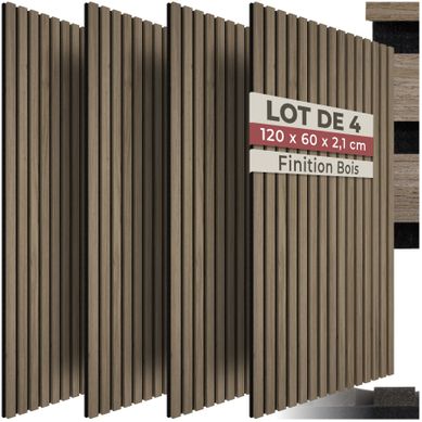 Panneaux Acoustiques Sonic Wall En Bois Mdf Chêne Foncé