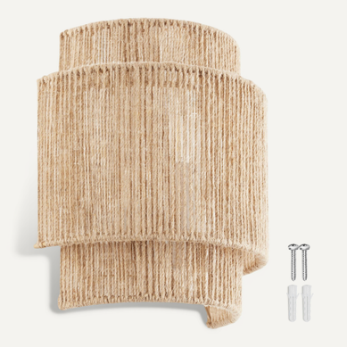 Applique Murale Lignea Lux En Jute, Acier Marron Naturel Applique Murale Lignea Lux En Jute, Acier Marron Naturel