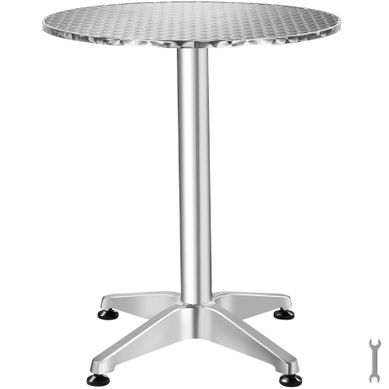 Table De Bistrot En Aluminium Résistante Intempéries Argent Plateau Mdf Réglable 67x67x70/110cm Table De Bistrot En Aluminium Résistante Intempéries Argent Plateau Mdf Réglable 67x67x70/110cm