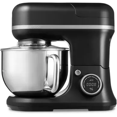 Robot Pâtissier 3-en-1- Md18430 - 1200 W - 5 L - 8 Vitesses - Fonction Hachoir - Noir