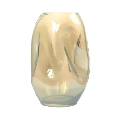 Vase Design En Verre Soufflé "diney" 25cm Ambre