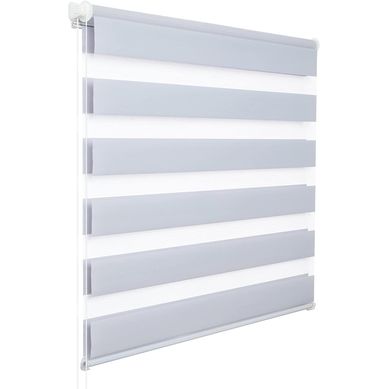 1 Pièce Store Enrouleur Double. Fixation Rapide Sans Perçage.isolant Thermique.75x150cm.gris