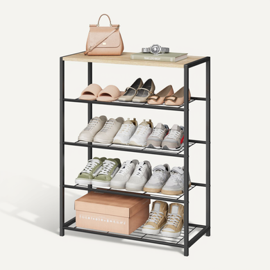 Banc Etagère à Chaussures Avec 4 Étagères. Meuble De Rangement Pour 12 Paires. Étagère En Bois+Métal Banc Etagère à Chaussures Avec 4 Étagères. Meuble De Rangement Pour 12 Paires. Étagère En Bois+Métal