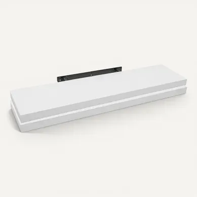 Lot De 2 Étagère Murale Cube En Bois Mdf. Étagère Pour Livres-cd-dvd.60x22.9x3.8cm.blanc