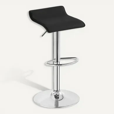 Tabouret De Bar En Similicuir-Tabouret De Bar Pivotant-Hauteur Réglable-Noir