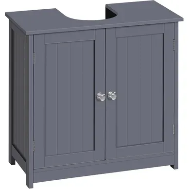 Meuble De Salle De Bain En Bois. Meuble De Rangement. Armoire De Salle De Bain 60x60x30 Cm. Gris
