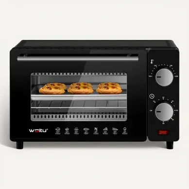 Mini Four Électrique 10l Avec 4 Modes De Cuisson. minuterie 0-60 Min.650w - noir Mini Four Électrique 10l Avec 4 Modes De Cuisson. minuterie 0-60 Min.650w - noir