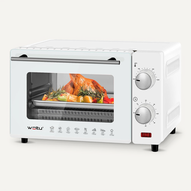 Mini Four Électrique 10L - 100-230℃, Minuterie 0-60min, 650W, Blanc Mini Four Électrique 10L - 100-230℃, Minuterie 0-60min, 650W, Blanc