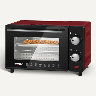 Mini Four Électrique 10l - 4 Modes De Cuisson - minuterie 0-60 Min. 650w - rouge Mini Four Électrique 10l - 4 Modes De Cuisson - minuterie 0-60 Min. 650w - rouge