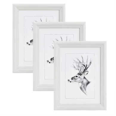 Set De 3 Cadre Photo. Blanc. 20x25cm.artos Style En Bois Et Verre.cadre Décoration Pour La Maison. Set De 3 Cadre Photo. Blanc. 20x25cm.artos Style En Bois Et Verre.cadre Décoration Pour La Maison.
