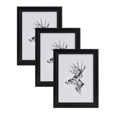 Set De 3 Cadre Photo. Noir. 30x45cm.artos Style En Bois Et Verre.cadre Décoration Pour La Maison.
