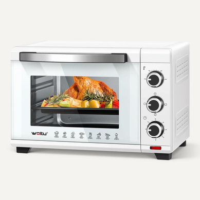 Mini Four 28 litres, avec minuterie 100-230 ℃ 1600W,Blanc Mini Four 28 litres, avec minuterie 100-230 ℃ 1600W,Blanc
