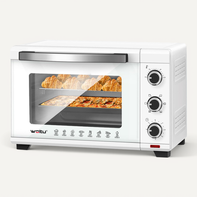 Mini Four De 32l, Four Électrique, Minuterie 60 Min, Température 100-230℃, 1600w, Blanc Mini Four De 32l, Four Électrique, Minuterie 60 Min, Température 100-230℃, 1600w, Blanc