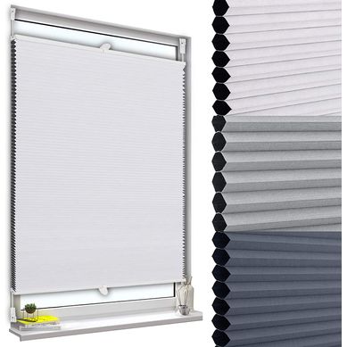 Store Plissé Nid D'abeille.sans Perçage Avec Porte-pince.store Plissé Antisolaire.60x130 Cm.blanc